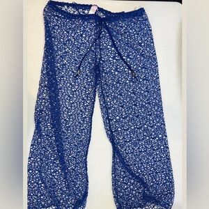 Blue Crochet Lace Pants